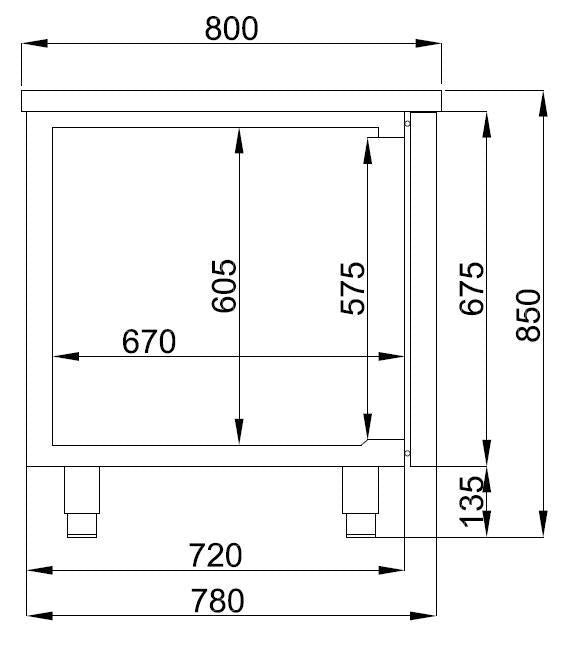 Refrigerated Counter 3 Doors 