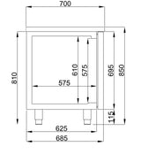 Refrigerated Counter with 1 Door 2 Draws