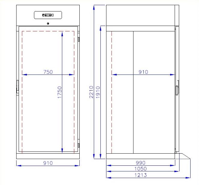 700L Roll in Upright Freezer