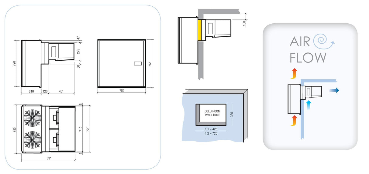 Freezer Wall-Mounted Unit 11.1-15.6 m³