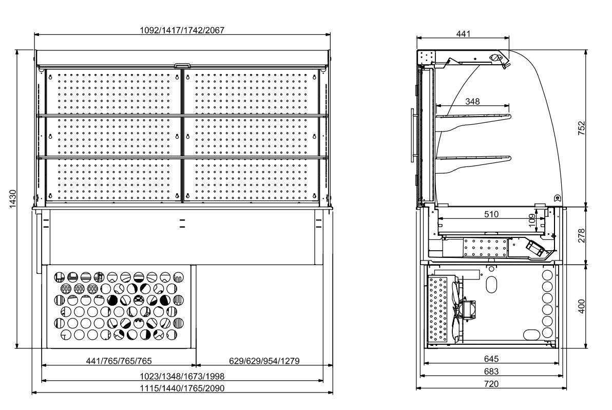 Drop-in Cooling Display Case 5/1 Closed.