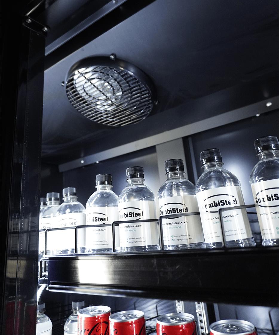 Refrigerator 3 Glass Doors Black