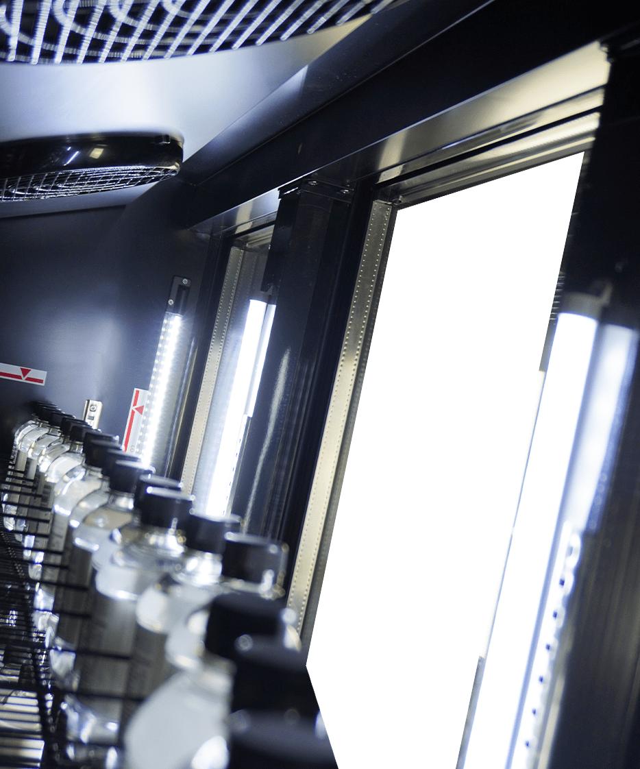 Refrigerator 3 Glass Doors Black