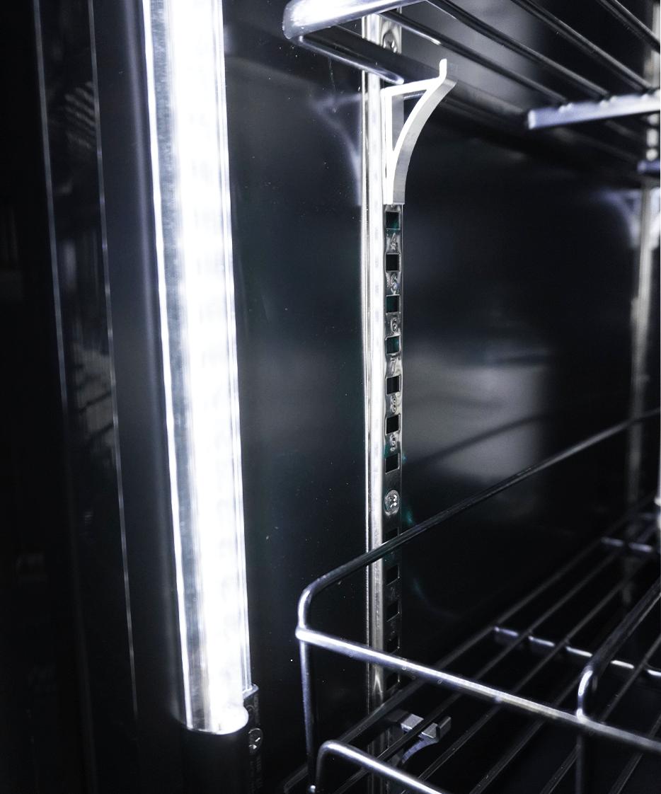 Refrigerator 3 Glass Doors Black