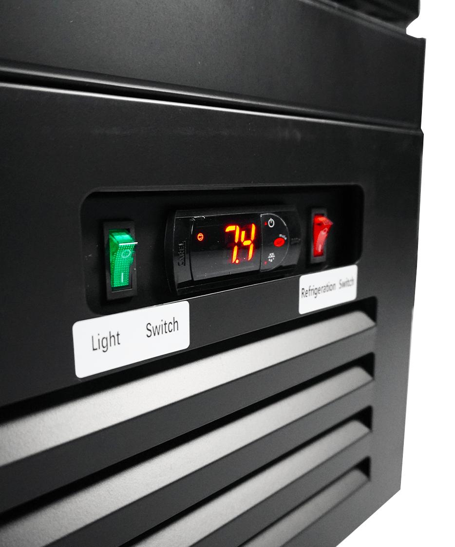 Refrigerator 3 Glass Doors Black