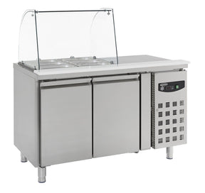 REFRIGERATED COUNTER WITH GLAS COVER 2 DOORS