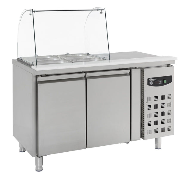 REFRIGERATED COUNTER WITH GLAS COVER 2 DOORS