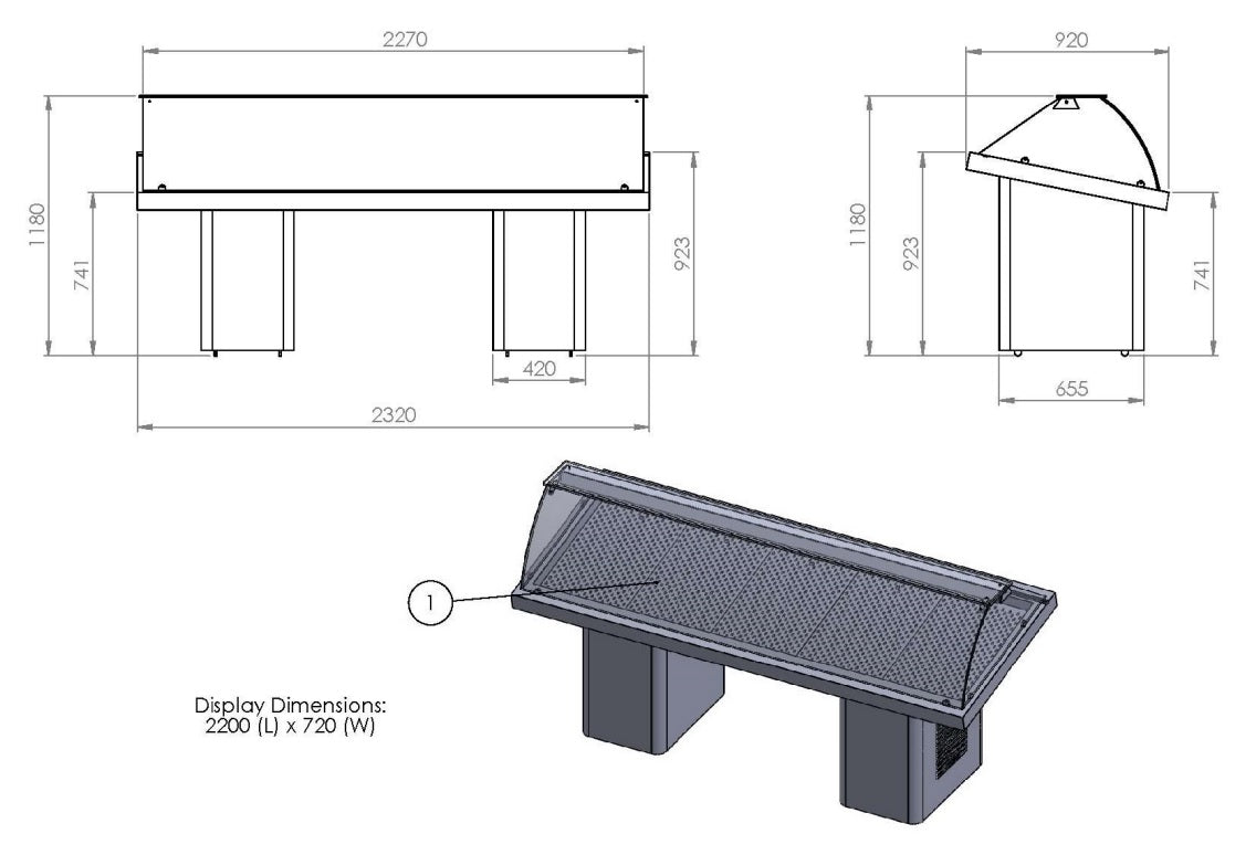 REFRIGERATED FISH DISPLAY 2.3