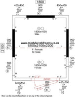 Chill/Freezer Room 1800 x 2100 x 2200mm |6.5m3| Room Only| 80mm