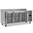 Glass Door Counter RefrigeratorTriple Hinged With Upstand