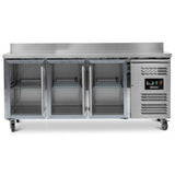 Glass Door Counter RefrigeratorTriple Hinged With Upstand