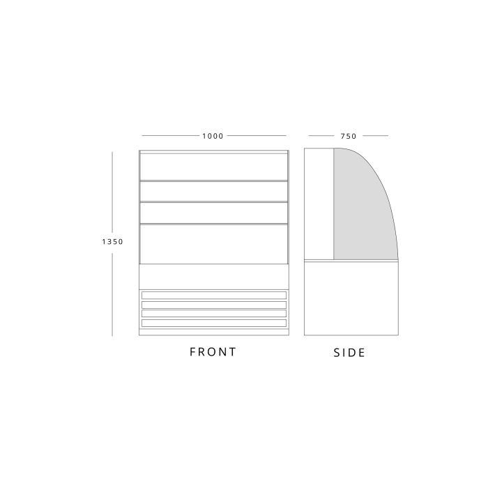 PATISSERIE DISPLAY CHILLED 1000MM WIDE