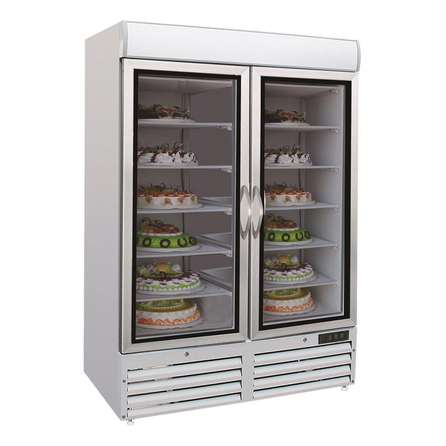 Upright 2 Glass Door Freezer 1079L
