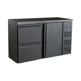 Black Fridge 1 Door 2 Drawers