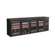 Black 4 Glass Door Back Bar Cooler 698L