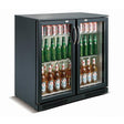 Black 2 Door Display Fridge 198L