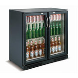 Black 2 Door Display Fridge 198L