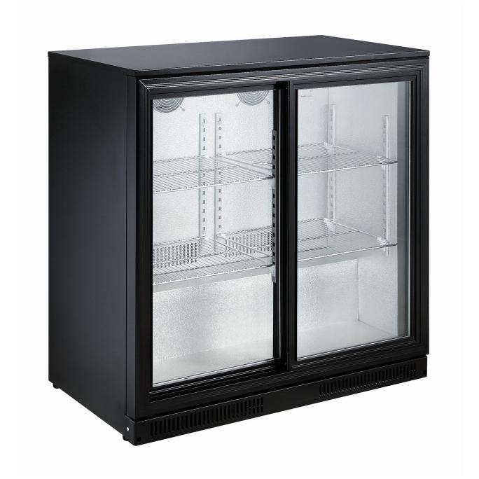 BACKBAR COOLER BLACK 2 SLIDING DOORS
