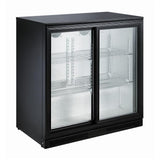 BACKBAR COOLER BLACK 2 SLIDING DOORS