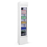 Upright Narrow Glass Door Fridge 105L