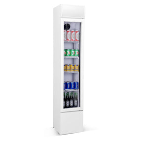 Upright Narrow Glass Door Fridge 105L