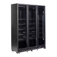 Refrigerator 3 Glass Doors Black Heat