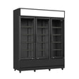 3-Door Black Glass Refrigerator