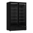 Double Glass Door Retail Refrigerator – Black, 1000L 