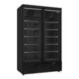 Black Upright 2 Glass Doors Fridge 1000L