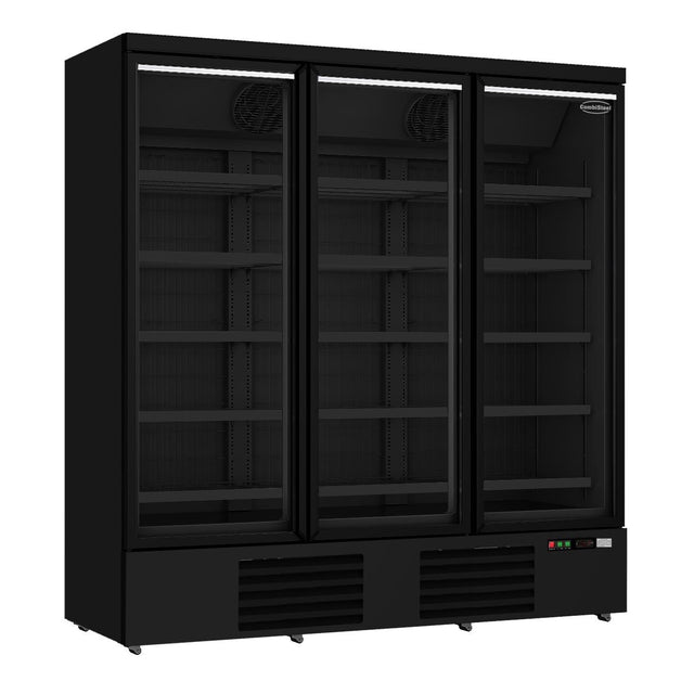 3-door Black Glass Display Freezer
