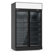 Refrigerator 2 Glass Doors Black