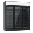 3-Door Black Glass Display Refrigerator