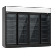  4-Door Black Glass Display Freezer
