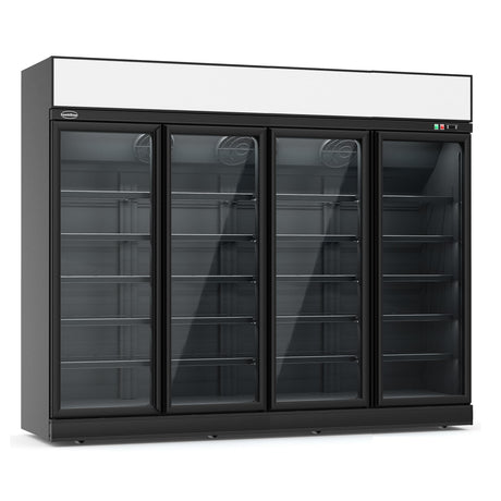  4-Door Black Glass Display Freezer