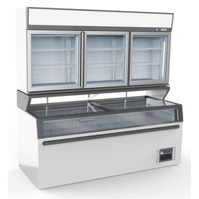 White Wall Mounted Freezer-3 Glass Doors 1446L