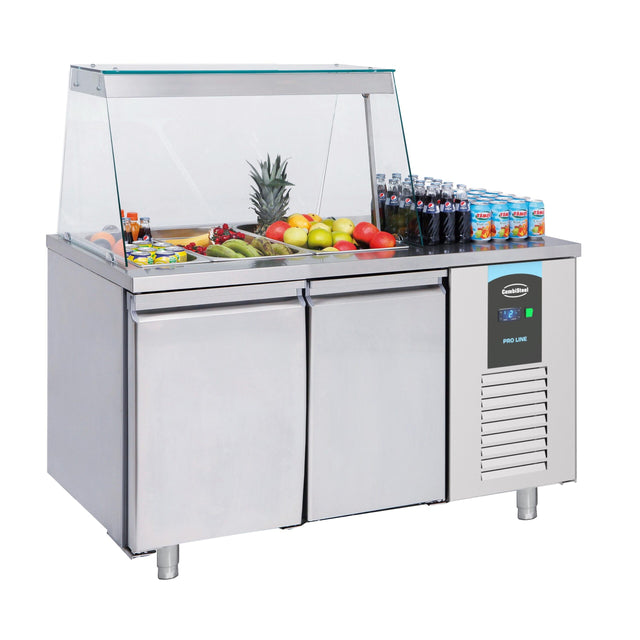 2 Door Refrigerated Counter | 3x 1/1 Gn Pan