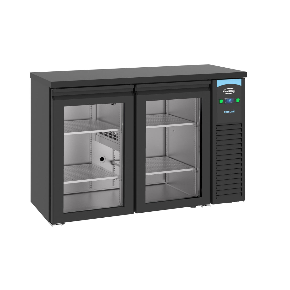 Black 2 Glass Door Back Bar Cooler