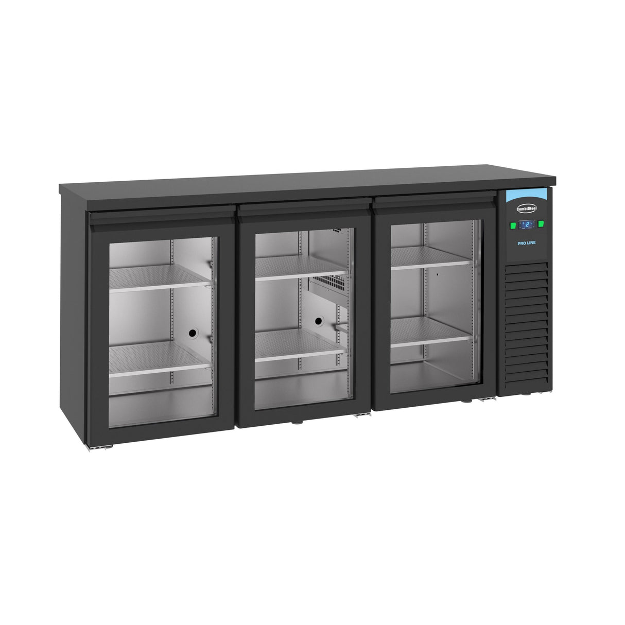BARCOOLER BLACK 3 GLASS DOORS