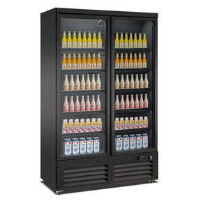 Freezer 2 Glass Doors Black