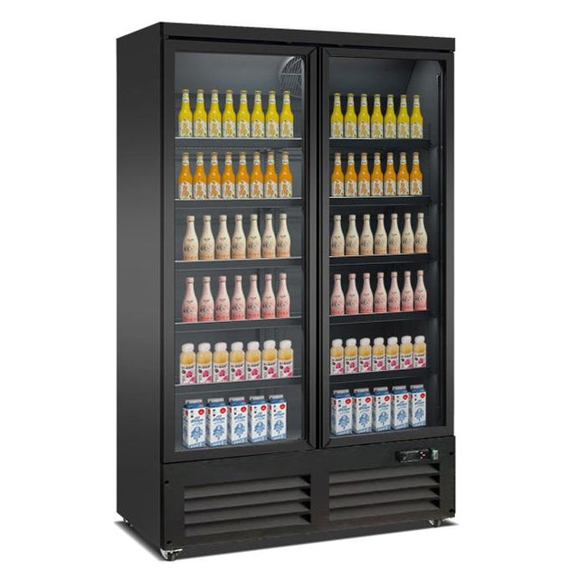 Freezer 2 Glass Doors Black