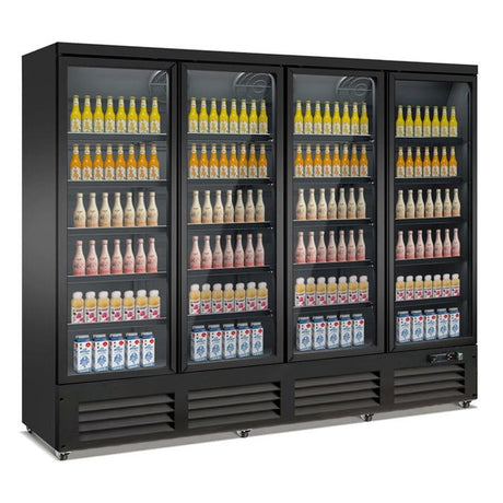 REFRIGERATOR 4 GLASS DOORS BLACK CEB-2000R BL