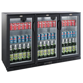Black Tripple Door Display Fridge 330L