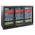 BACKBAR COOLER BLACK 3 SLIDING DOORS