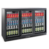 BACKBAR COOLER BLACK 3 SLIDING DOORS
