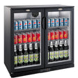 Black Back Bar 2 Door Display Fridge 198l