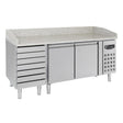 Pizza Preparation Table 2 Doors 7 Drawers