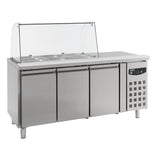 Refrigerated Workbench Glass Display 3 Doors