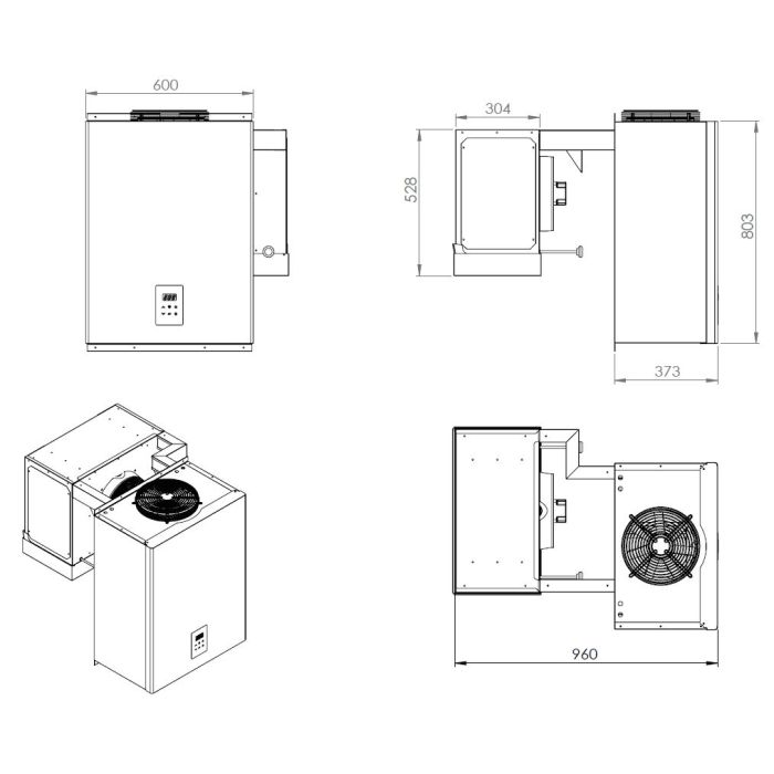 Walk-in Coldroom | 1500 x 1800 x 2010mm | Volume 4.06m³ | Panels 80mm | With Cooling Unit