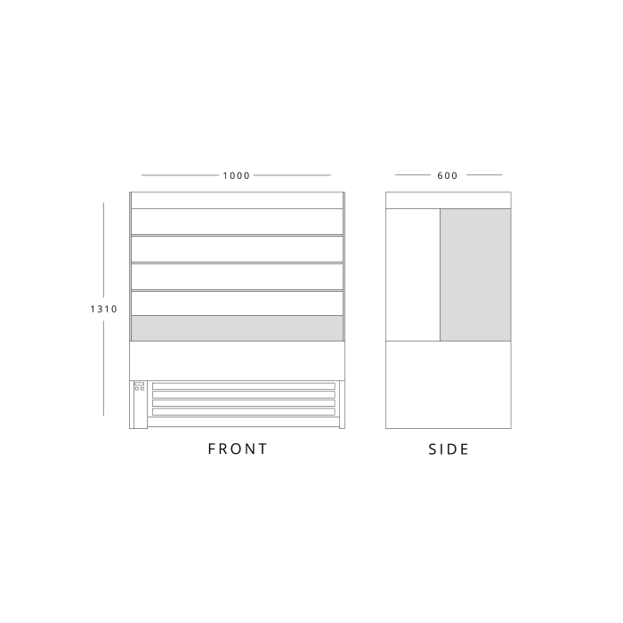 Low Height Tiered Display 1000mm Wide