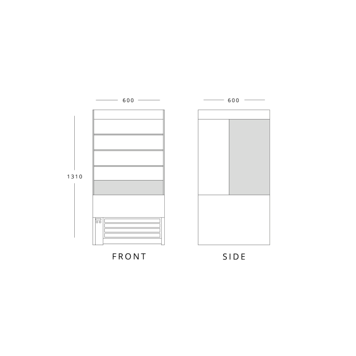 Multideck Display 600mm Wide